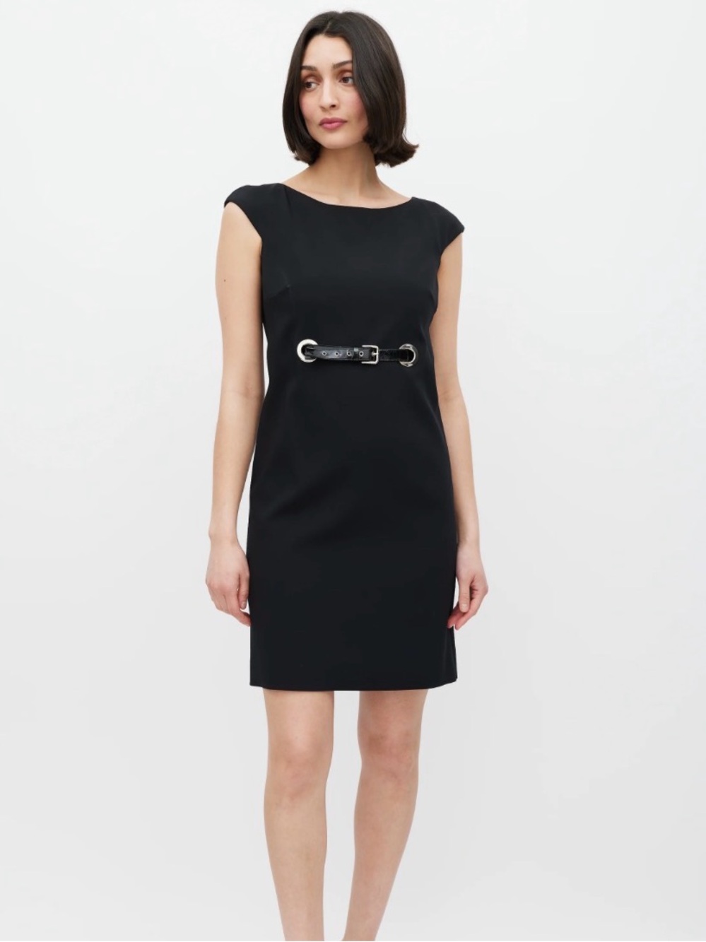 Dolce & Gabbana Black & Silver Belted Dress size IT42 US size 6